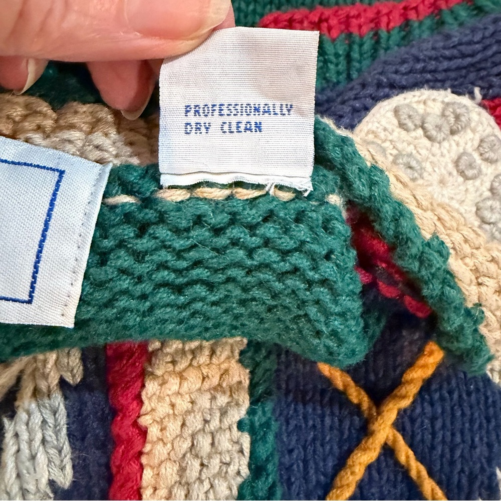 Vintage BellePointe Golf-Themed Knit Sweater Vest – Size‎ M - Picture 10 of 12